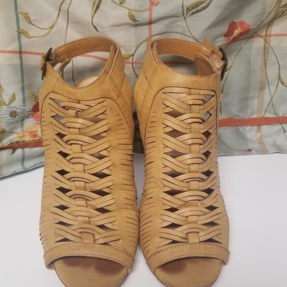 Tan Wedge Sandals